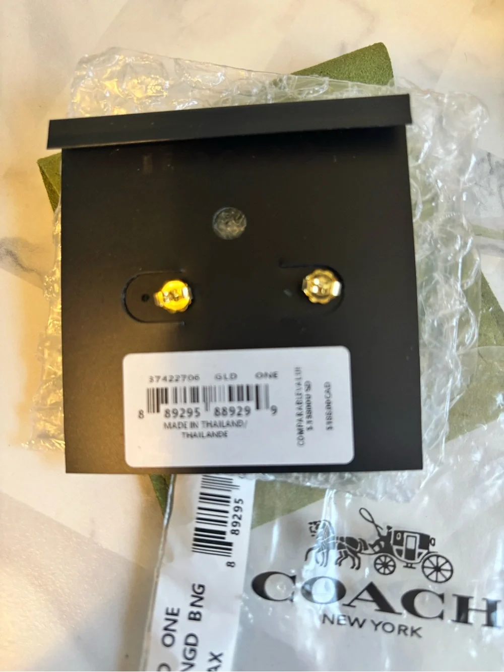 Coach Gold Heart Stud Earrings - Picture 2 of 2